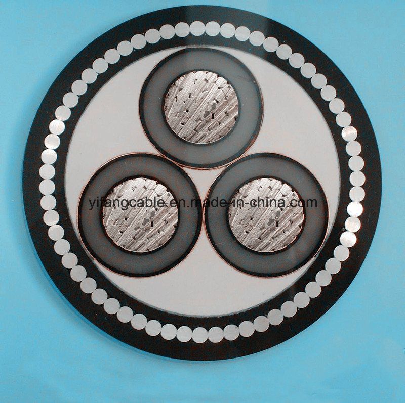 Basic Customization 3 X 120mm2 Alu Hge 11kv PVC Armoured Underground Armoured 3 X Cable 90 mm2 Aluminium Conductor Medium Voltage Cable (33s33-3X150+70 mm2)