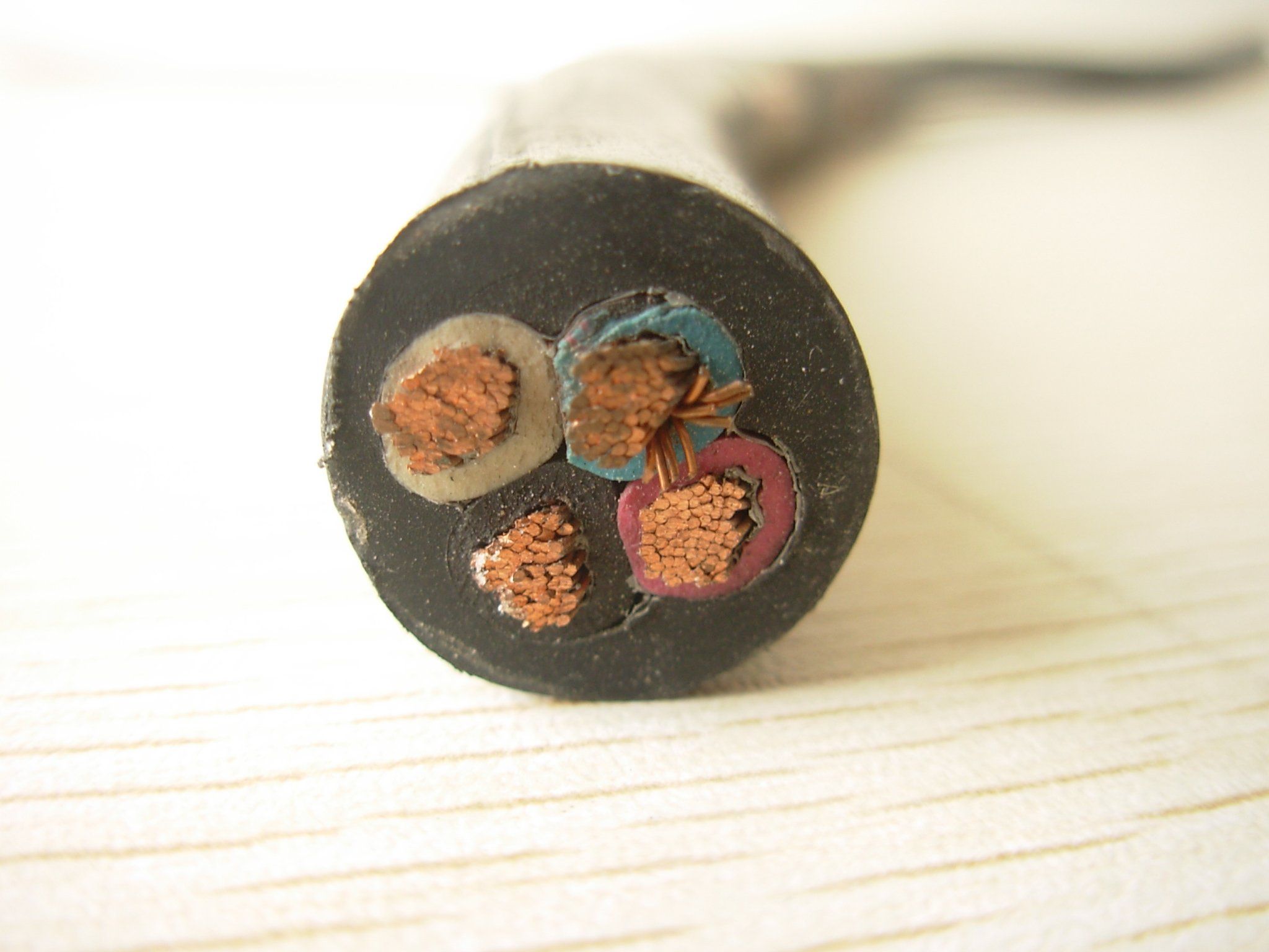 Copper Conductor Four Cores Rubber Insulated Electric Wire Rubber Sheathed Electrical Cable