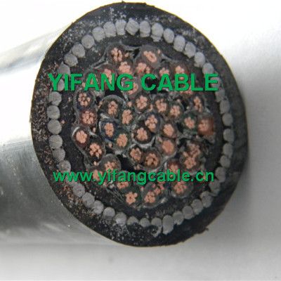 Cable de control eléctrico flexible de baja tensión multicore, cable de señal aislado en XLPE/PVC, con armadura de acero, cable de instrumentación LSHF
