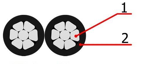 Low Voltage Overhead Aluminum Twisted Selfsupporting ABC Cable 2 Core