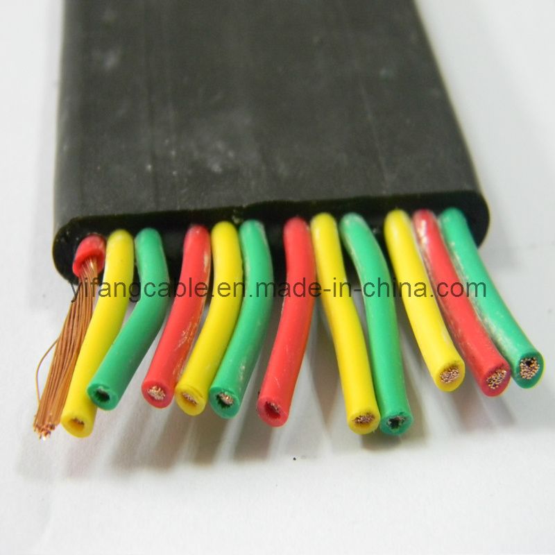 Made in China Elevator Flat Travelling Cable 2/3/4/5/6/7/8/10 Core Yffb2-20 Flexible Flat Crane Cable (Rubber)