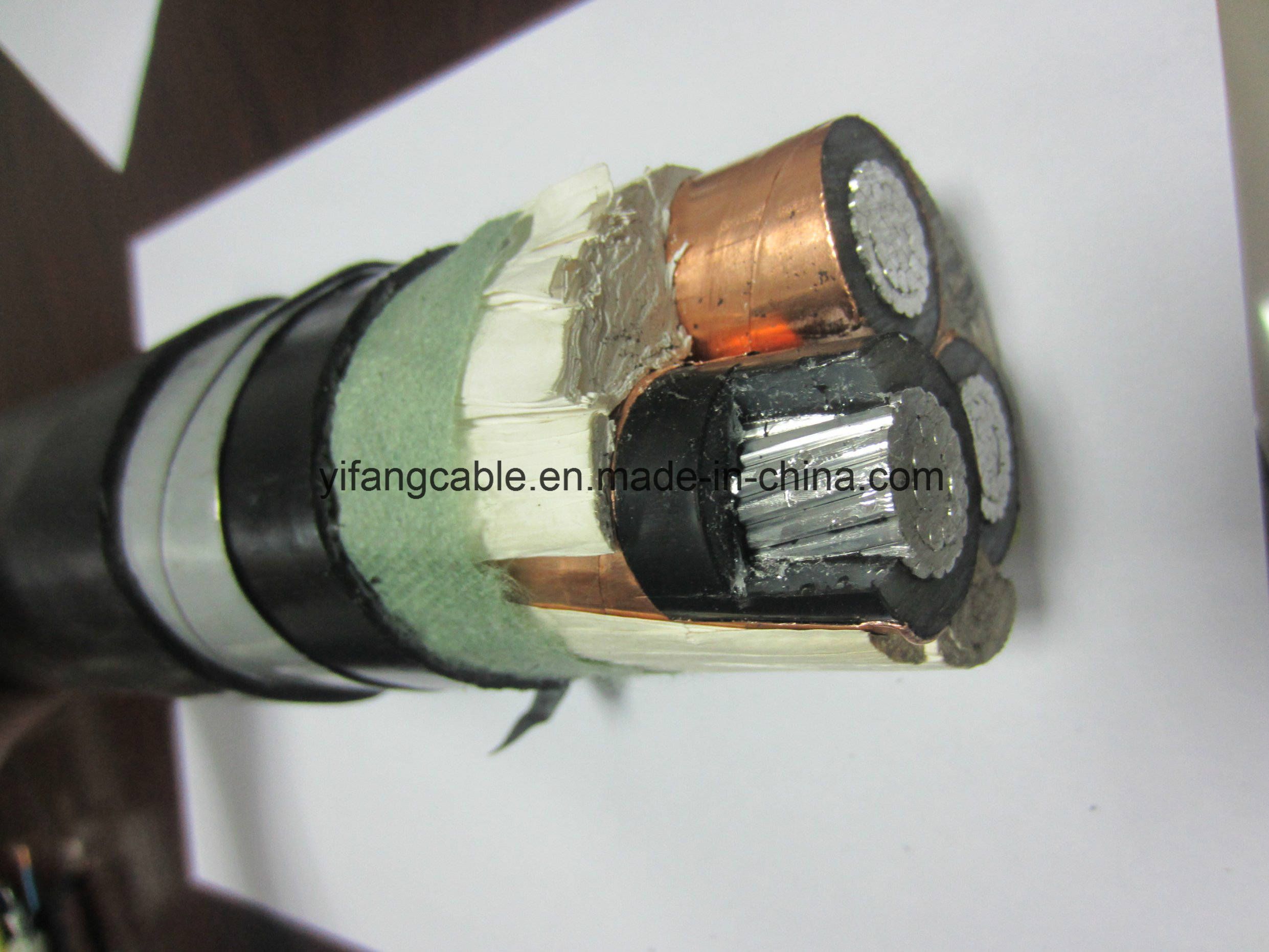 Câble de puissance isolé en XLPE avec conducteur en aluminium Mv 6kv