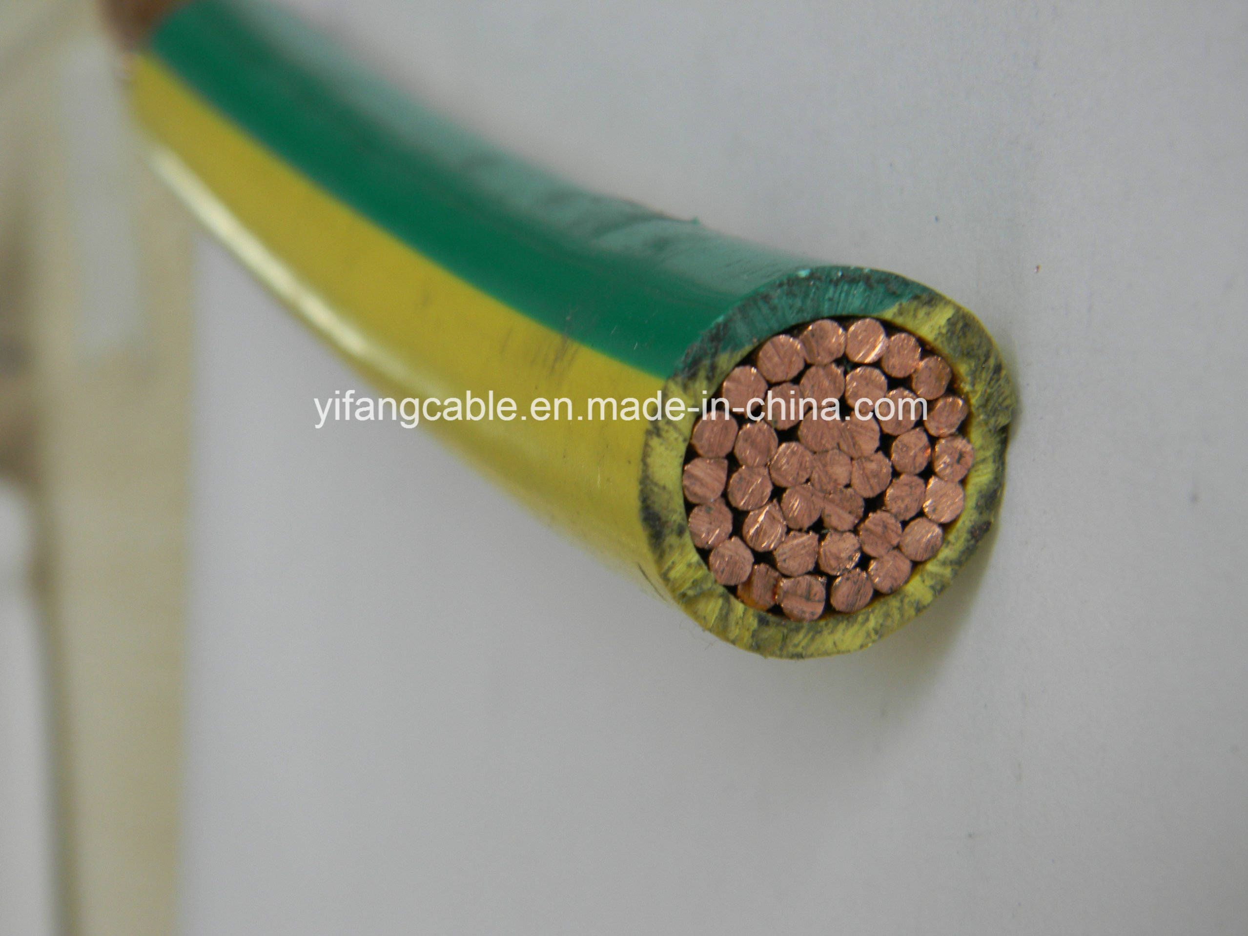 China PVC-isoliertes gelb-grünes Erdungskabel 10mm2 16mm2 25mm2 Herstellung und Lieferant
