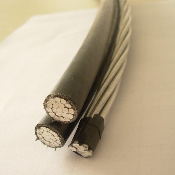 Triplex Hippa 6AWG Service Drop Cable with AAAC Neutral Conductor XLPE Insulated ACSR ABC Power Cable
