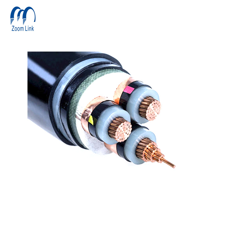 10kv 25kv 35kv Cable de potencia de media tensión de cobre, aluminio, tres núcleos y núcleo único