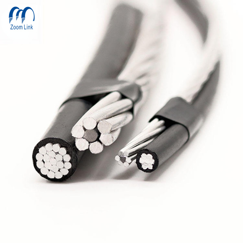Câble de service triphasé bon marché, câble électrique isolé en XLPE, câble ABC 2*6AWG+1*6AWG