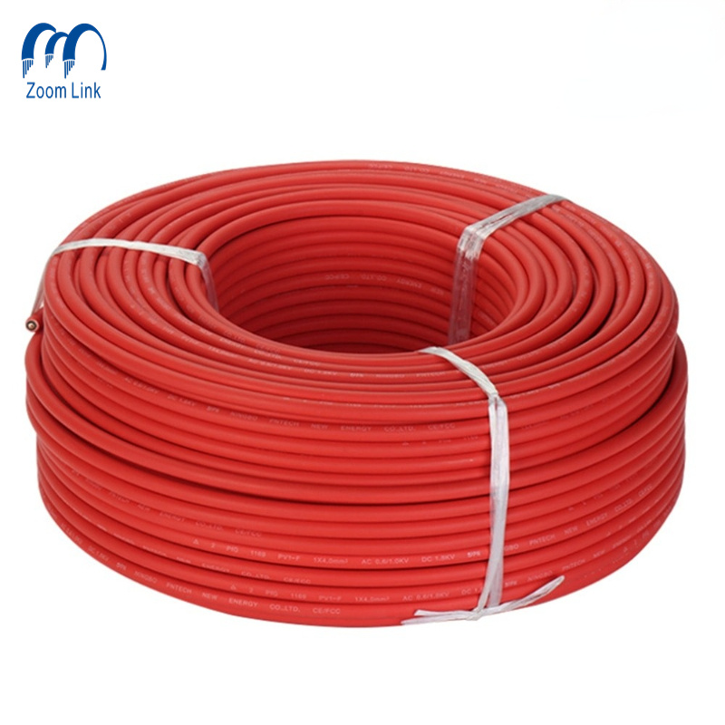 Factory Sale TUV Certificate 1000V 1500V 6mm DC PV Solar Cable 1 Core
