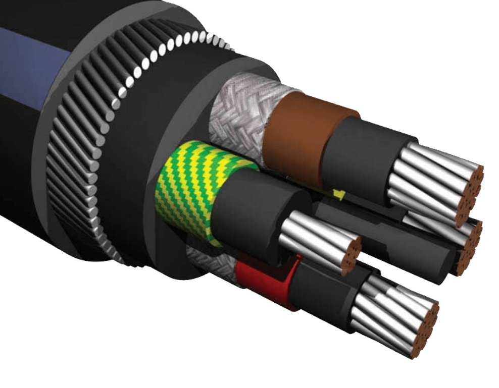 Type 62, 63 and 64 Flexible Trailing Cables with Galvanised Steel Pliable Wire Armouring 640/1100V