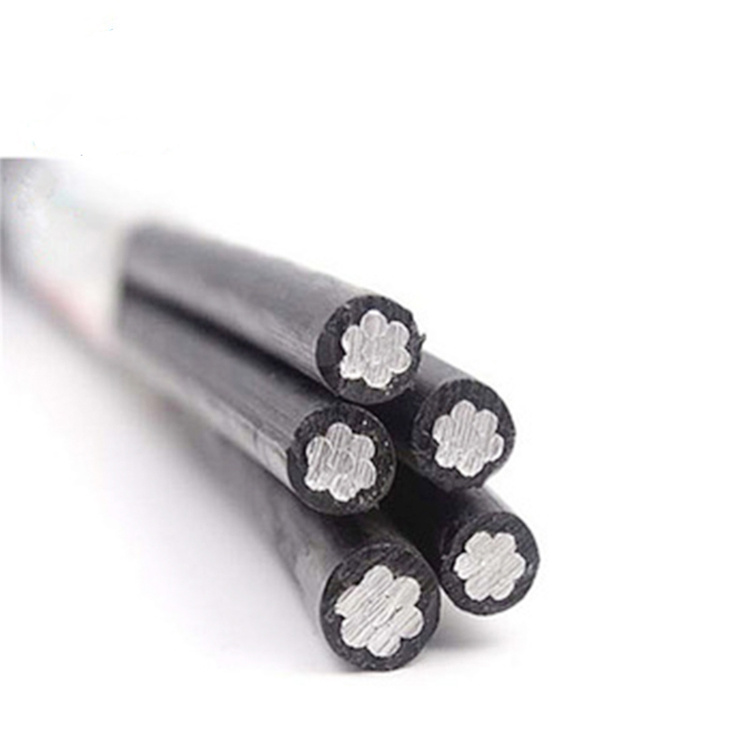 Low Voltage Aluminum Conductor PE XLPE Insulation Electrical Overhead Service Drop ABC Cable