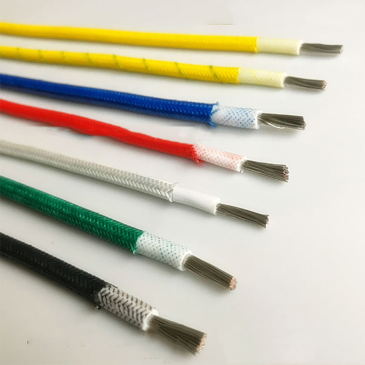 1.5mm 2.5mm 4mm 6mm 10mm 16mm 300/500V Fibra de vidrio trenzada de fibra de vidrio 200c Cable de silicona de goma de alta temperatura