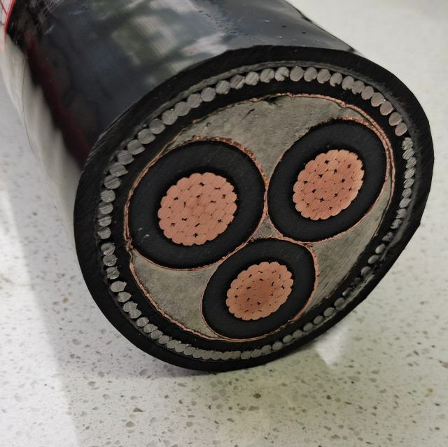 10kv 22kv 11kv 15kv 33kv 3X185mm2 Medium Voltage Cu Copper Conductor PVC Yjv32 Swa Steel Wire Armored Underground XLPE Mv Power Cable