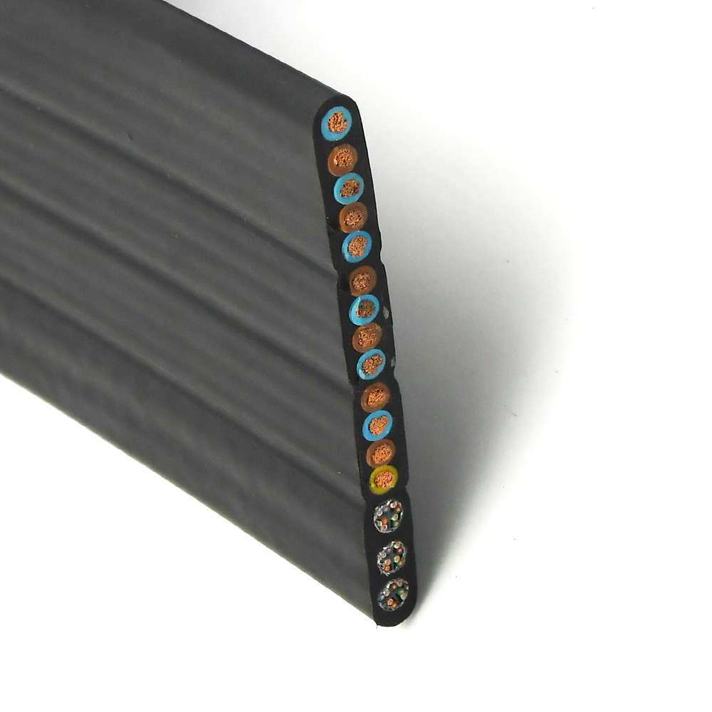12 Line Flat UTP Cat5e Elevator Lift Traveling Video Tsyv Cable