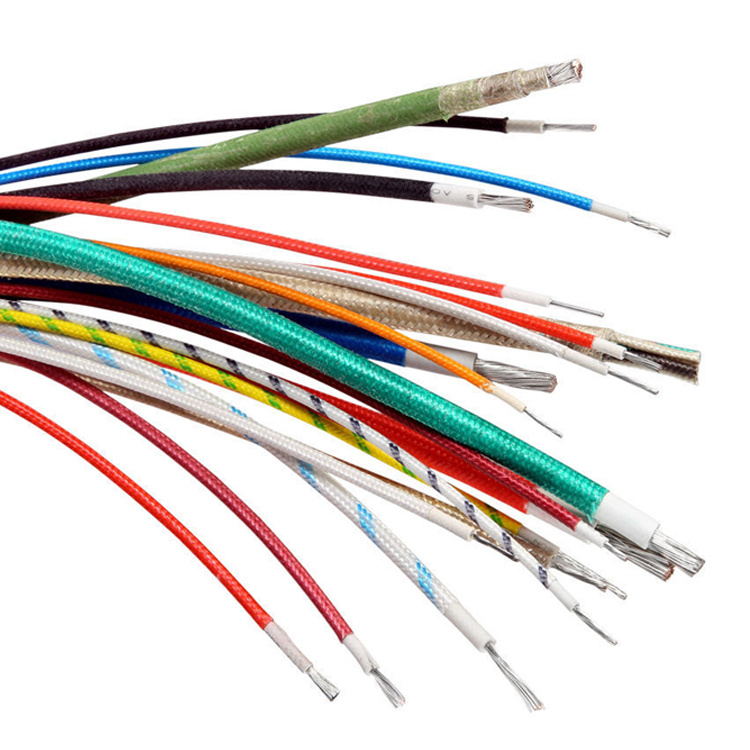 200c 300c 400c Heat Resistant Glass Fiber High Temperature Silicone Rubber Fiberglass Wire Cable