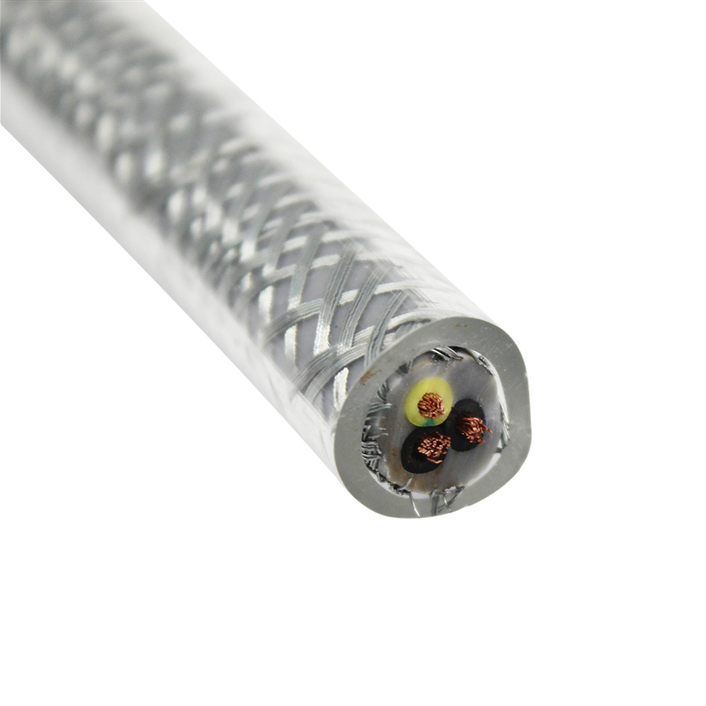300/500V Yslyqy Transparent 3c 1mm Copper Conductor PVC Control Cable with Steel Wire Braiding