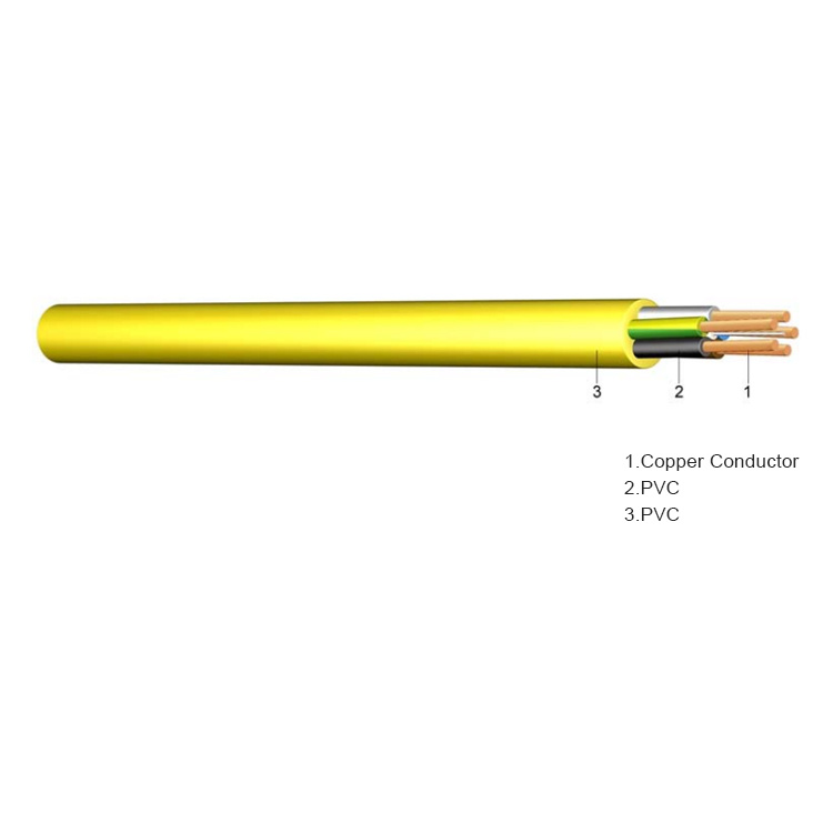 450/750V N07V3V3-F Copper Conductor PVC Insulated and Sheathed Building Site Cable