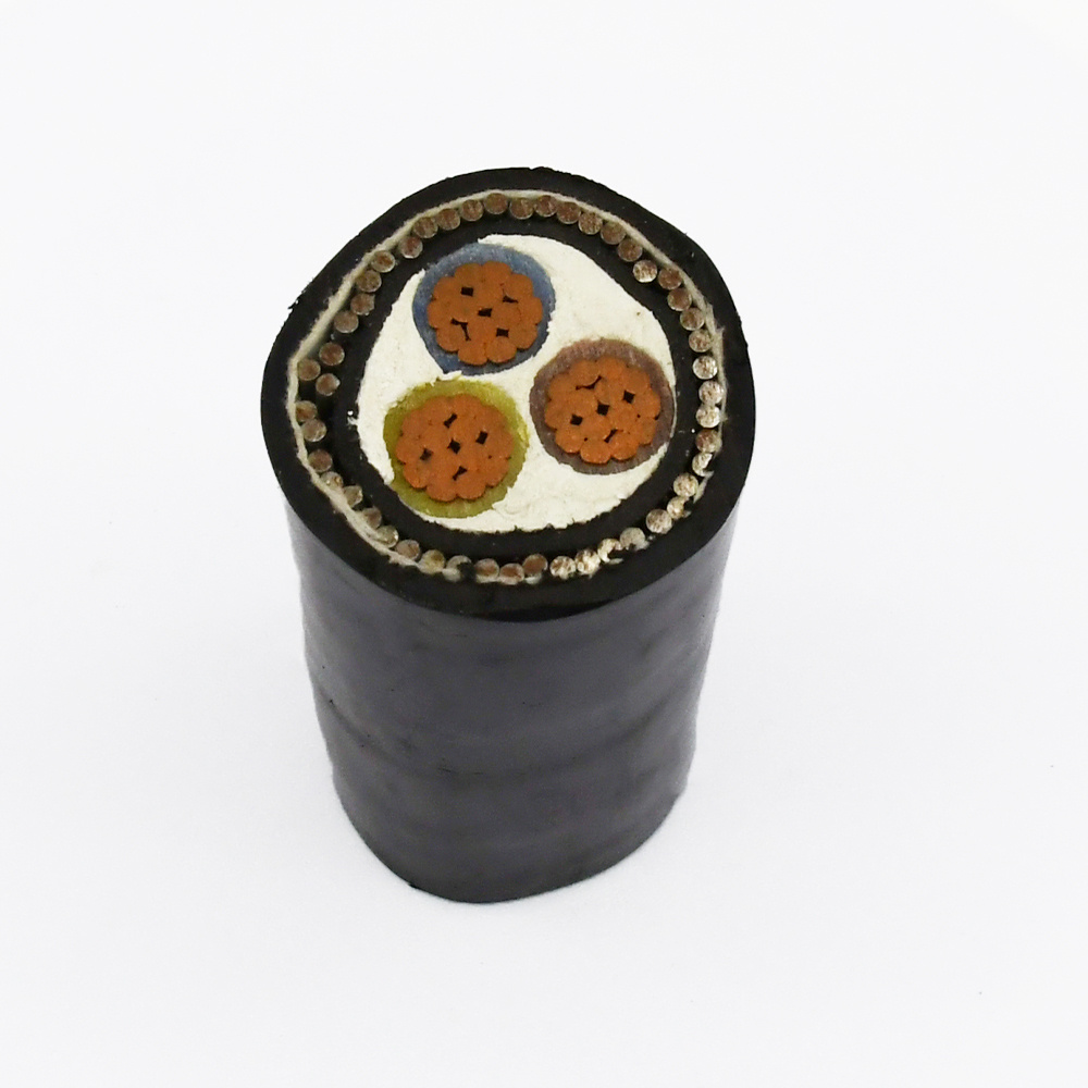 CV-Swa Fr-CV-Swa 0.6/1kv 3 Conductor de Cobre Núcleo Aislado XLPE Revestimiento de PVC Armado con Alambre de Acero Cable de Potencia Subterráneo
