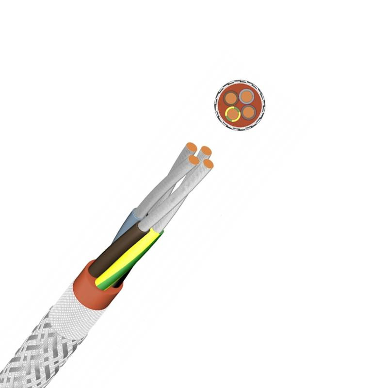 DIN VDE 0207 Trenzado de fibra de vidrio y trenzado de alambre de acero cable de goma de silicona revestido de alta temperatura