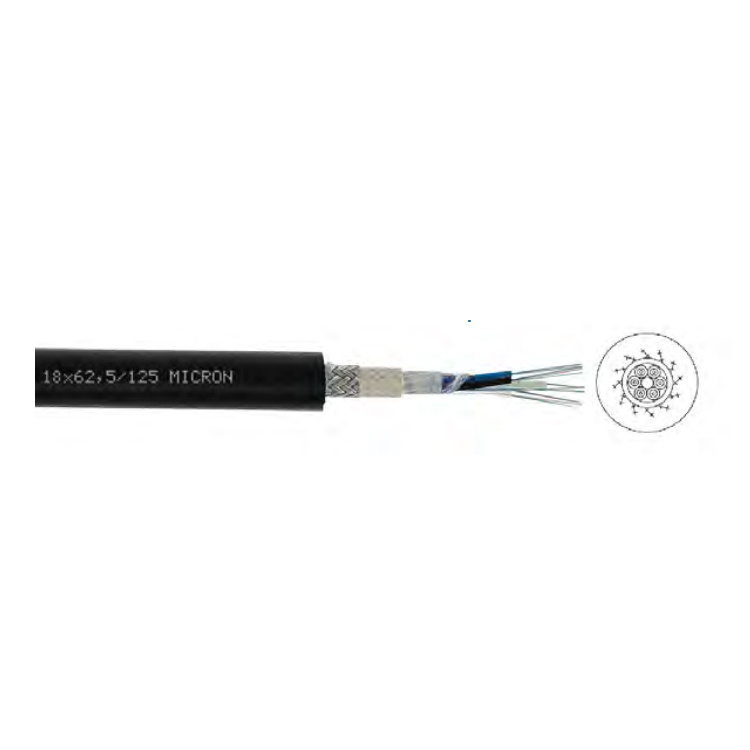 E9/125 G50/125 G62.5/125 Rubber Sheathed Flexible Fiber-Optic Mining Fiber Optic Cable