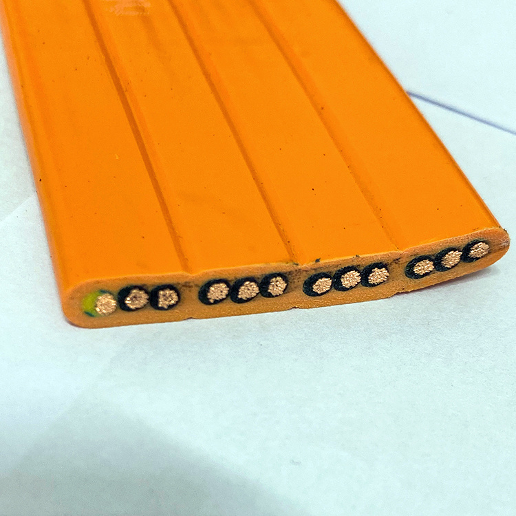 Electric 3 4 Core Flat Crane Travelling Lift Festoon Pendant Reel Power Cable