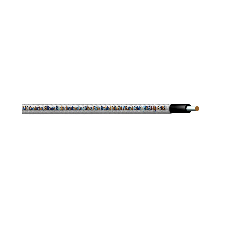 H05sj-U Cable de fibra de vidrio trenzado aislado de silicona Atc 300/500 Cable clasificado V