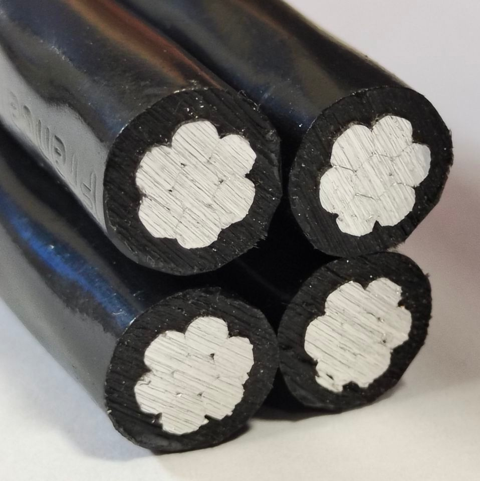 Overhead Insulated Aluminium Conductor 4X16 4X25 4X35 4X50 mm2 4 Cores Low Voltage Aerial Bundled ABC Cable