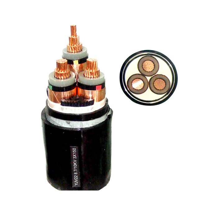 XLPE Copper Conductor 3 Core 185mm High 8.7/15kv Medium Voltage Power Cable