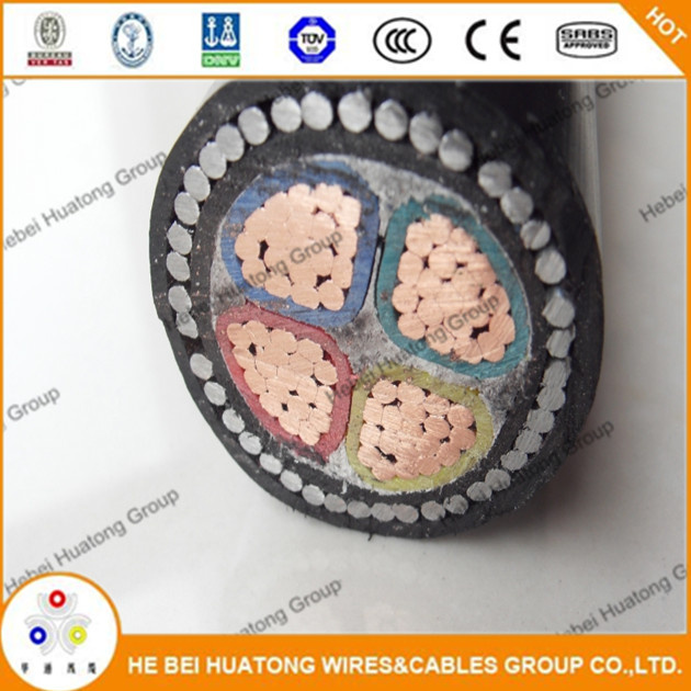 3 Conductores de cobre blando con aislamiento de PVC, armados con alambre de acero, revestidos de PVC 1, 9 / 3, 3 Cable estándar Kv Sans, estándar SABS