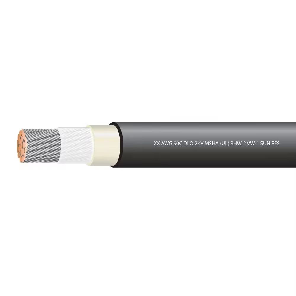 4/0 AWG Rhh Rhw-2 RW90 90c 2kv CPE Black Dlo Cable
