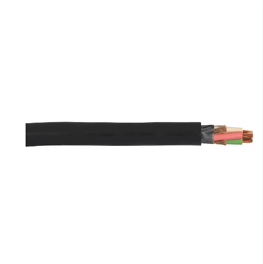 4 Conductors 4 AWG Black Type W Round Portable Power Cable