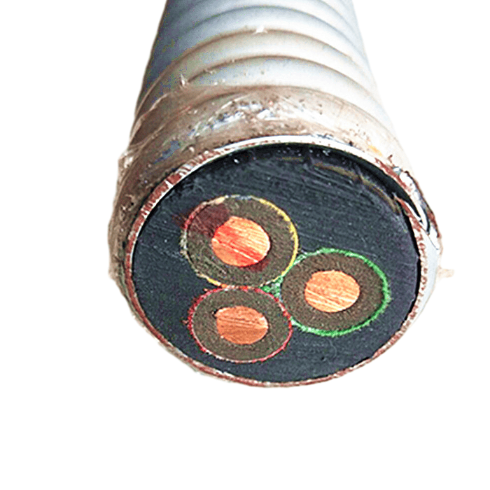 5kv 3X2 AWG Copper Conductor Steel Tape Interlocked Submersible Oil Pump Cable
