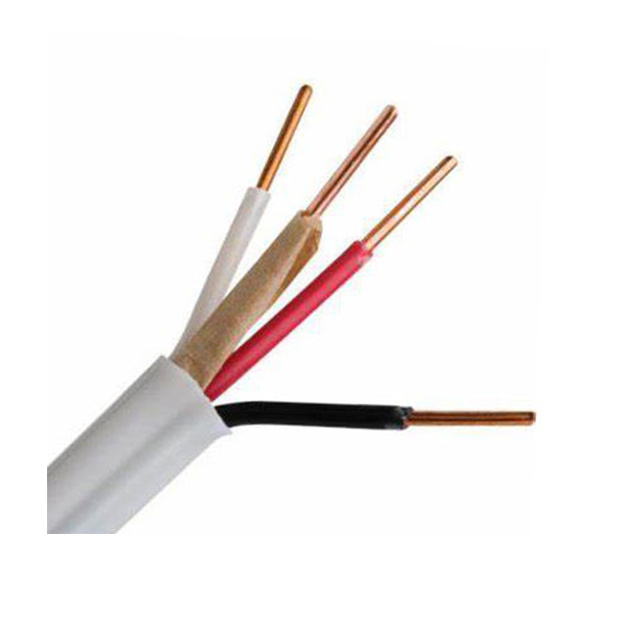 600V Cable de cobre trenzado flexible comprimido Nm-B de cuatro conductores con dos neutros negro - 8/6 Certificado UL AWG