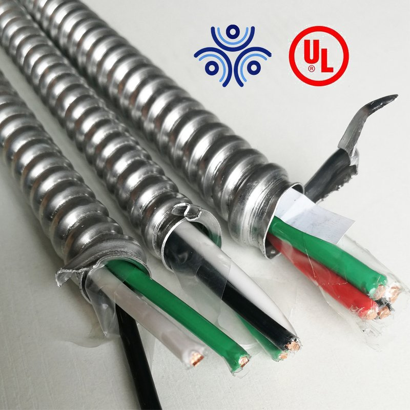 600V UL Listed Solid Copper12awgmetal Clad Cables Bx AC Cable