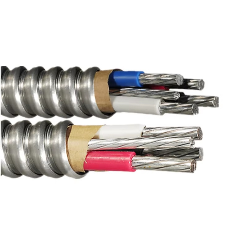 American Canadian Building Wire 600V 14/2 12/2 14/3 AWG Al Aluminum Interlocked Armoured Wire AC90 Bx Cable