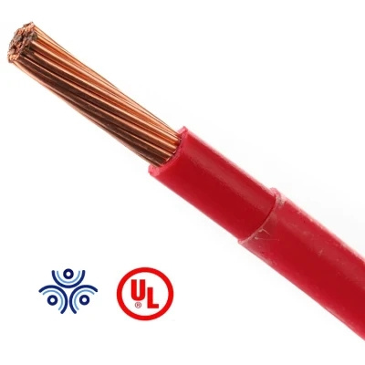 China Copper PVC Insulation Power Electrical Cable 14/12/10AWG Thhn Wire Certification UL Nylon Jacket 600V Building for USA Red