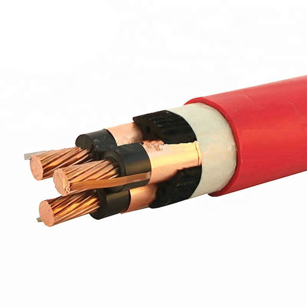 Cabo de potência com núcleo único de cobre, isolado com XLPE, blindagem de fita de cobre, revestido com PVC, não armado ou armado com fita de aço ou fio de aço
