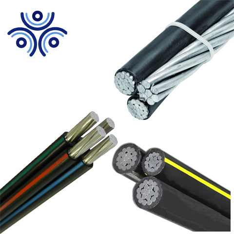 Condutor de Alumínio de 0.6/1kv Potência Elétrica Isolado XLPE Cabo Aéreo Aéreo Agrupado, Serviço Duplex Triplex Quadruplex/Urd/Fio ABC Agrupado