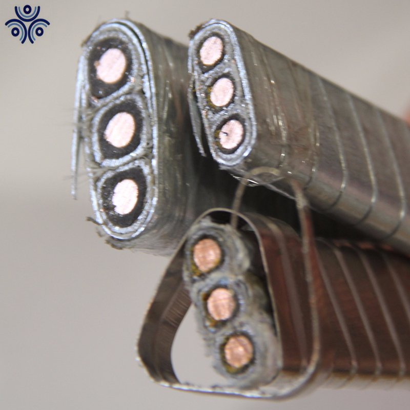 Cable sumergible de bomba de aceite plano con armadura galvanizada y revestimiento de plomo