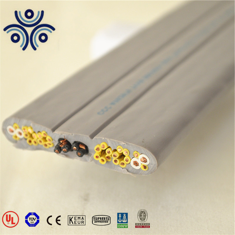 Factory Hot Sell High Quality UTP CAT6 Steel Wire Flat 10mm2 Elevator Crane Travel Flexible Rubber Sheath Electric Wire Lift Cable Tvvb 300/500V