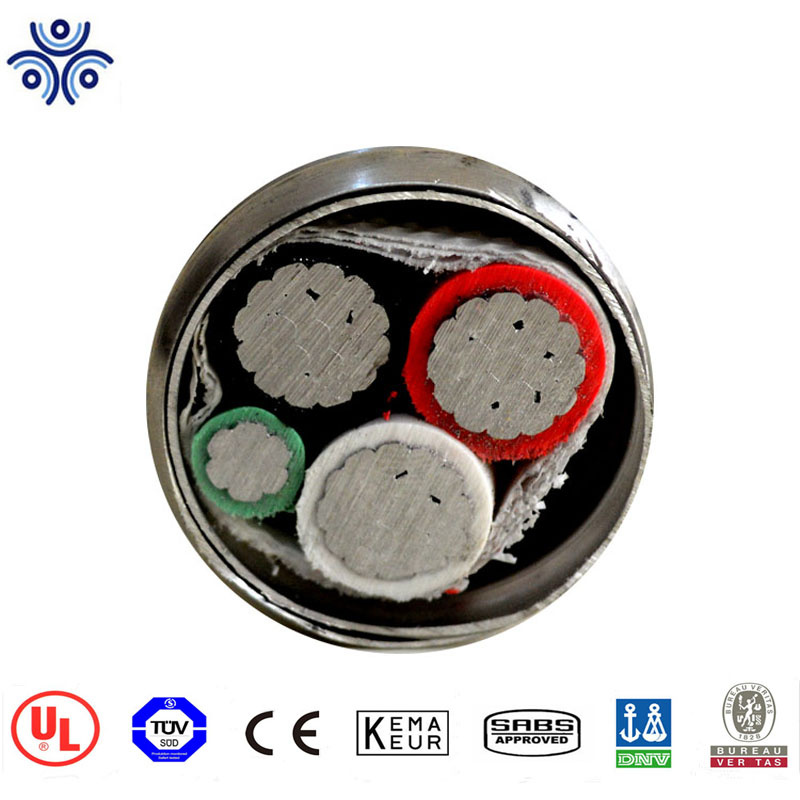 Mc 12/2 Aluminum Interlocked Armor Power Cable Thhn Core Green Insulated Ground Cable