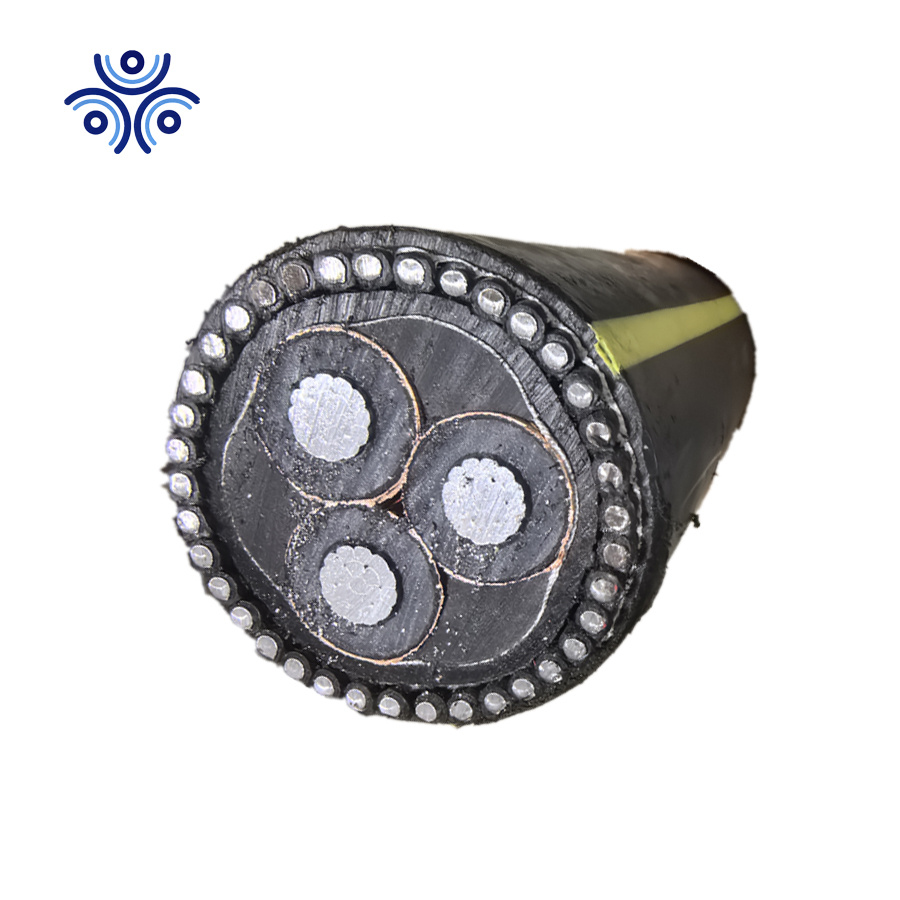 Submarine Cable 35kv 1/0AWG 3 Core 133% Aluminum XLPE Swa HDPE Yellow Strip Wholesale Price