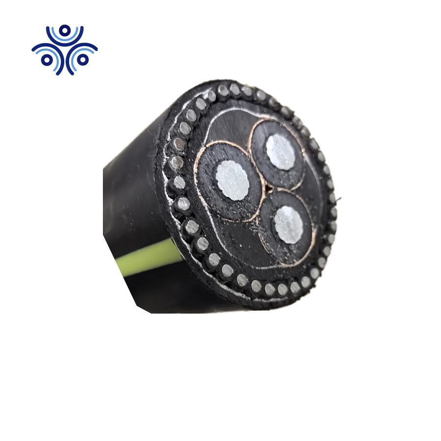 Submarine Cable 35kv 1/0AWG 3 Core 133% Armoured HDPE Sheath with Yellow Strip