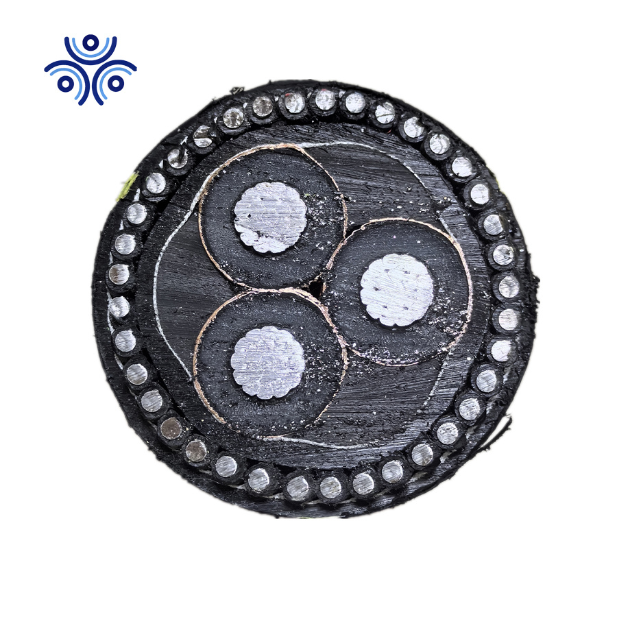 Submarine Cable 35kv 4/0AWG 3 Core 100% Armoured HDPE Sheath with Yellow Strip