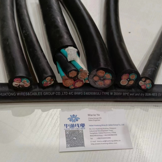 Type W 2000V UL1650 Msha RoHS Cu/Epr/CPE 8AWG 4c Portable Power Cable