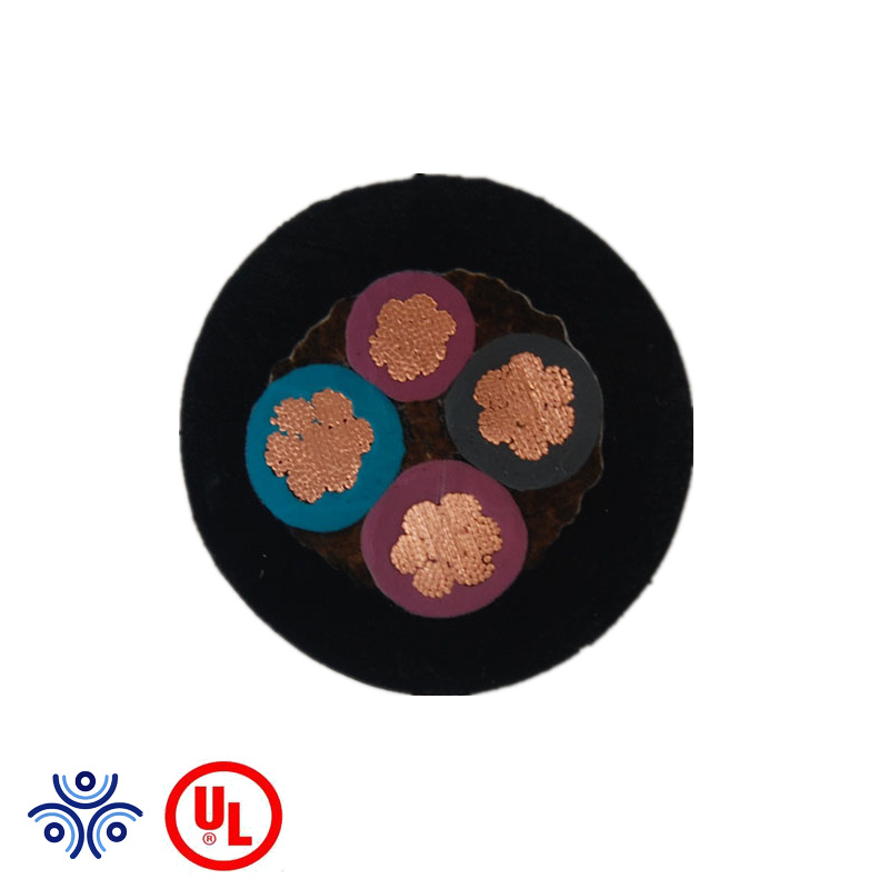 UL 1650 Standard 4 Core 6AWG Tinned Copper Mining Equipment Power Cable Type W 2000V