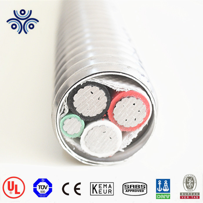 UL Certificate 1569 Standard 250kcmil Aluminum Conductor Xhhw Inner Core Aluminum Tape Armored Mc Cable