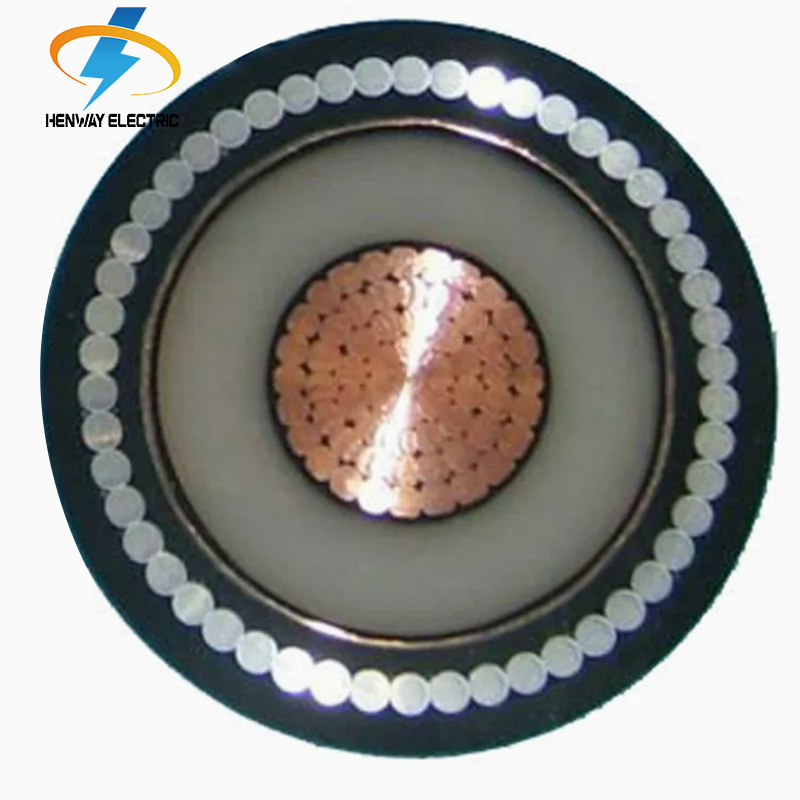 Câble électrique de puissance blindé en aluminium/cuivre, moyenne tension, câble isolé en XLPE (CU/XLPE/CAS/HDPE)
