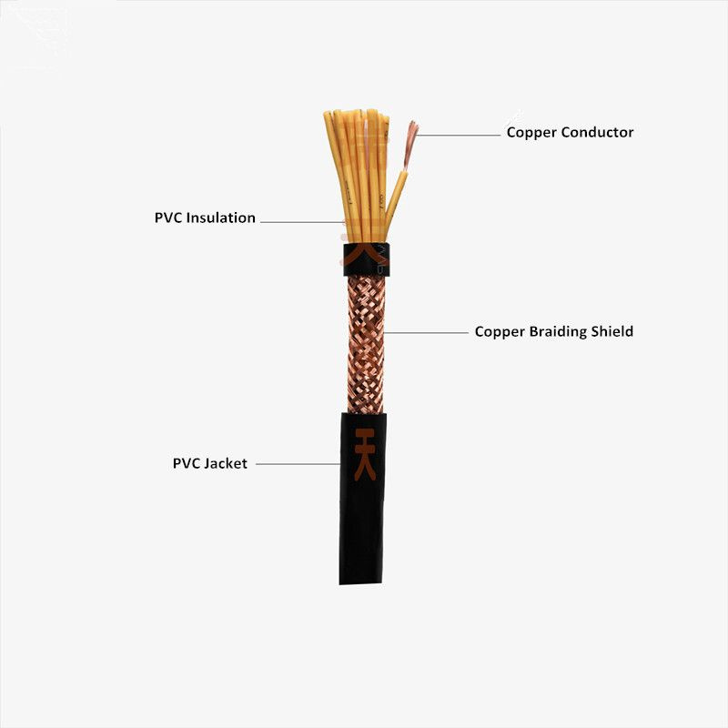 High Quality Pure Copper Conductor Flexible Cores with PVC Insulated Copper Shield Control Cables