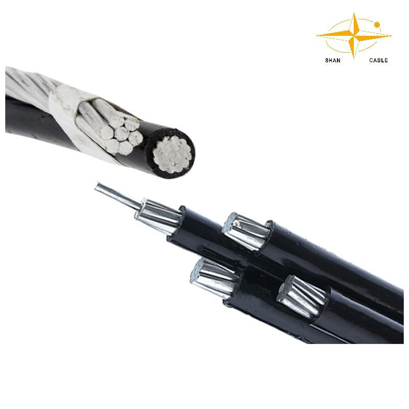 0.6/1kv Cable de servicio dúplex con conductor de aluminio reforzado con acero Chow 2AWG Dúplex