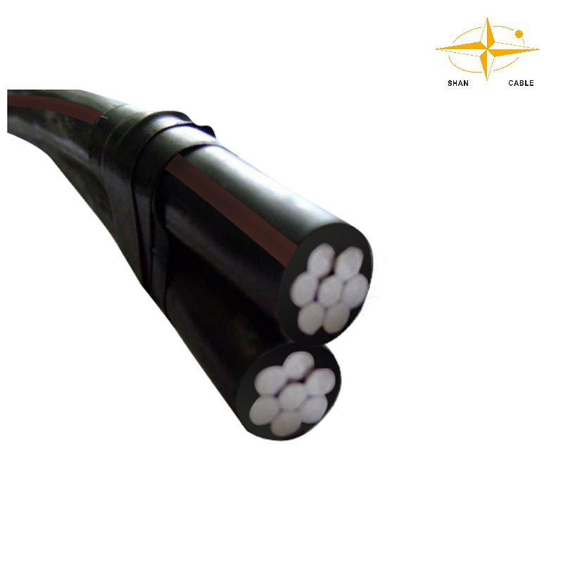600/1000V Aluminum Core Overhead Cable Outdoor Twisted Cables 2X16mm2 Overhead ABC Aerial Bundled Cable