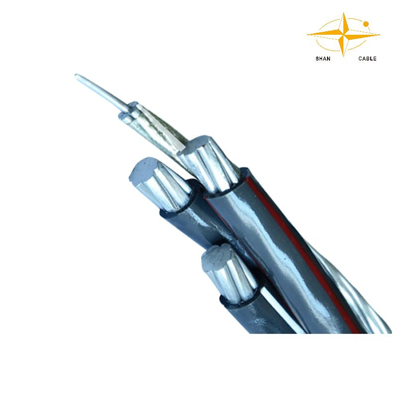 Aluminum Conductor LV ABC Cable XLPE PE LDPE PVC Insulated Overhead Duplex Triplex Quadruplex Service Drop Cable 4X70+25mm2